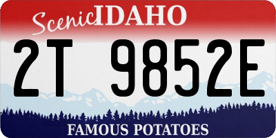 ID license plate 2T9852E