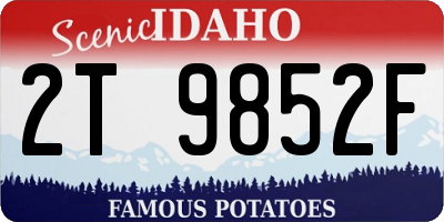 ID license plate 2T9852F