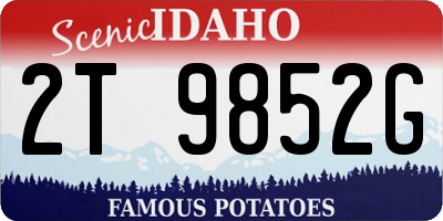 ID license plate 2T9852G