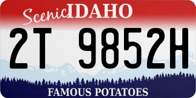 ID license plate 2T9852H