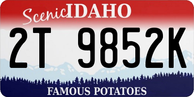 ID license plate 2T9852K