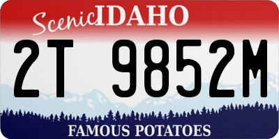 ID license plate 2T9852M