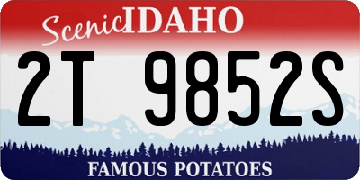 ID license plate 2T9852S