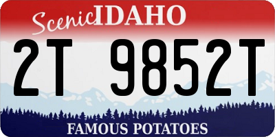 ID license plate 2T9852T