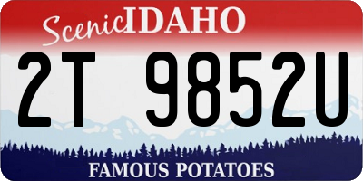 ID license plate 2T9852U