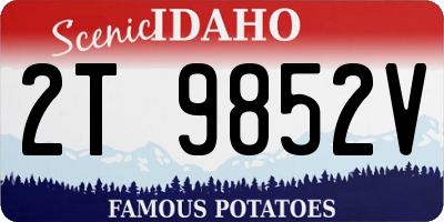 ID license plate 2T9852V