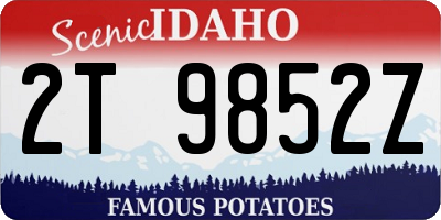 ID license plate 2T9852Z