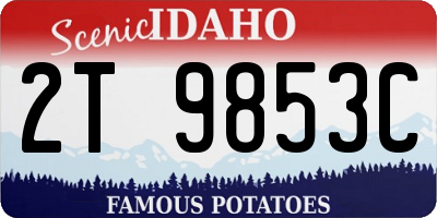 ID license plate 2T9853C