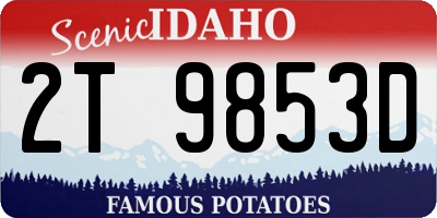 ID license plate 2T9853D