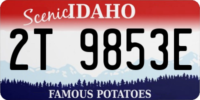 ID license plate 2T9853E