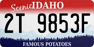 ID license plate 2T9853F