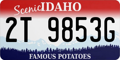 ID license plate 2T9853G