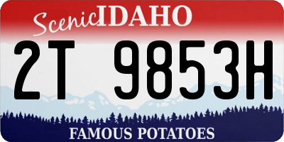ID license plate 2T9853H