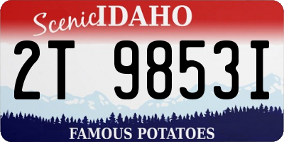 ID license plate 2T9853I