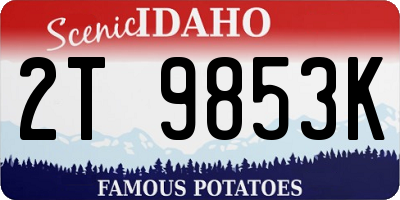 ID license plate 2T9853K