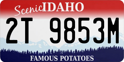 ID license plate 2T9853M
