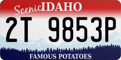 ID license plate 2T9853P