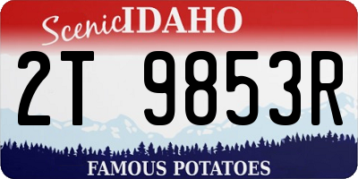 ID license plate 2T9853R