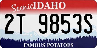 ID license plate 2T9853S