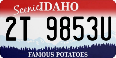 ID license plate 2T9853U