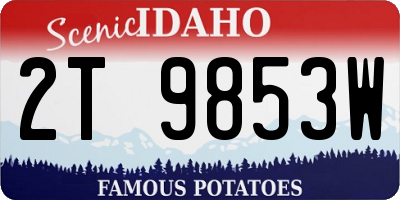 ID license plate 2T9853W