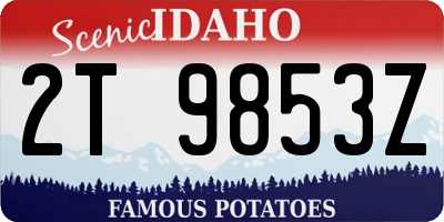 ID license plate 2T9853Z