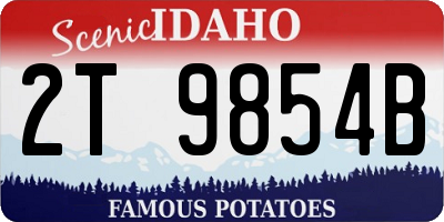 ID license plate 2T9854B
