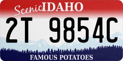 ID license plate 2T9854C