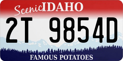 ID license plate 2T9854D