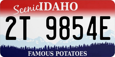 ID license plate 2T9854E