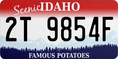 ID license plate 2T9854F