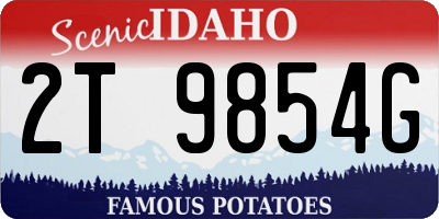 ID license plate 2T9854G