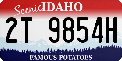 ID license plate 2T9854H