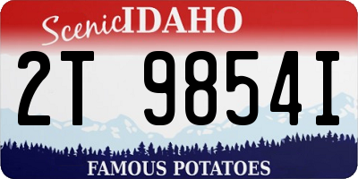 ID license plate 2T9854I