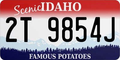 ID license plate 2T9854J