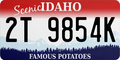 ID license plate 2T9854K