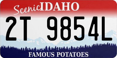 ID license plate 2T9854L