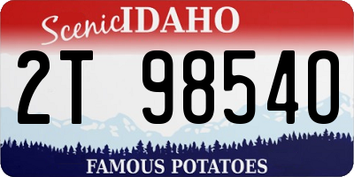 ID license plate 2T9854O