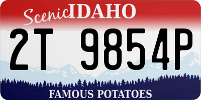 ID license plate 2T9854P