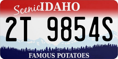 ID license plate 2T9854S