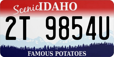 ID license plate 2T9854U