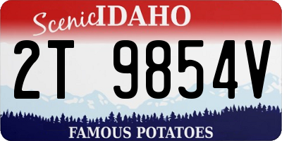 ID license plate 2T9854V