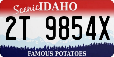 ID license plate 2T9854X