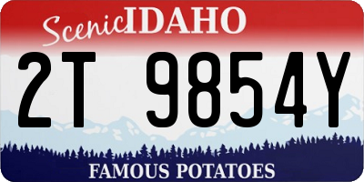ID license plate 2T9854Y