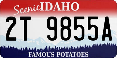 ID license plate 2T9855A