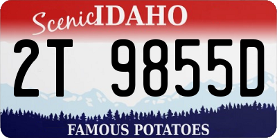 ID license plate 2T9855D