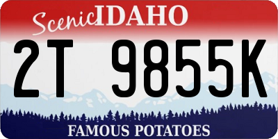ID license plate 2T9855K