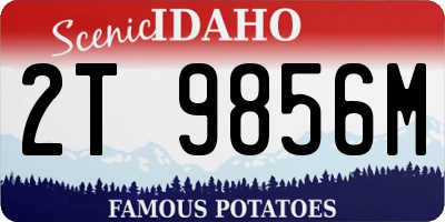 ID license plate 2T9856M