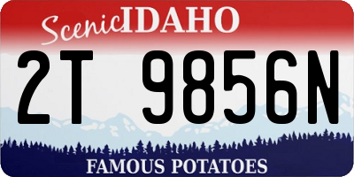 ID license plate 2T9856N