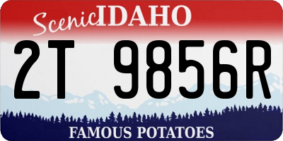 ID license plate 2T9856R